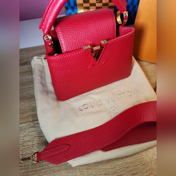 LV Capucine Mini Taurillion Scarlett BRAND NEW NEVER BEEN USED NWT - Picture 7 of 12